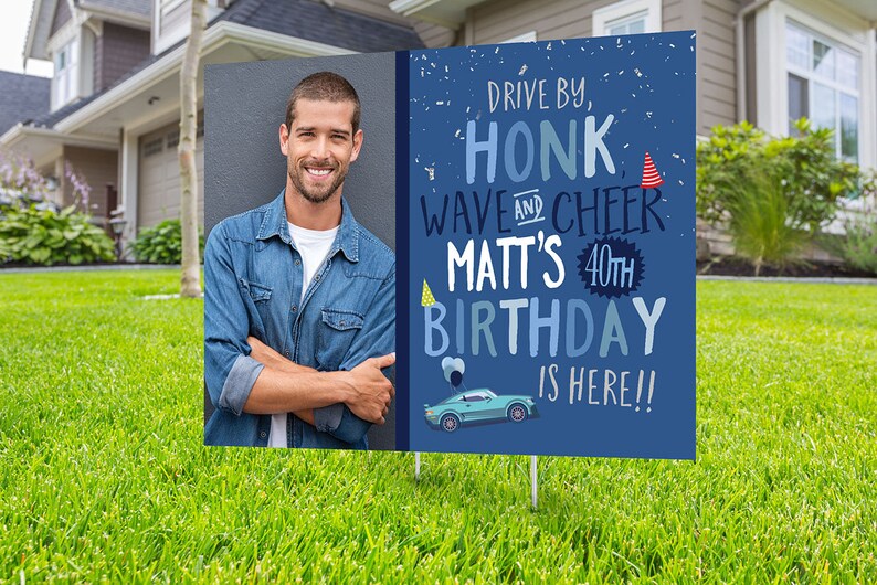 yard sign car birthday parade quarantine party social distancing drive-by birthday party Drive by birthday parade Digital file only