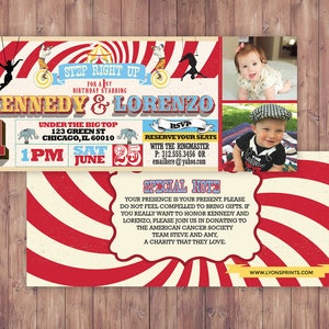 Birthday circus ticket-carnival ticket invitation vintage circus, retro, ticket invitation, carnival, circus birthday invitation, first SAMPLE PHOTO 7