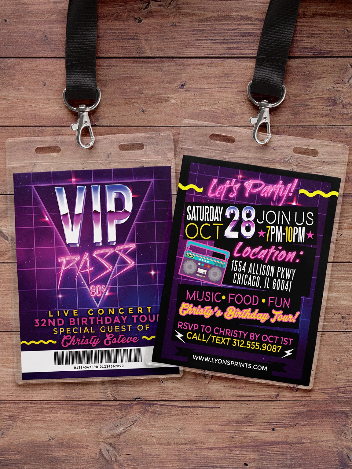 80s party, 80s, Hip Hop, hair metal, VIP PASS, backstage pass, Vip