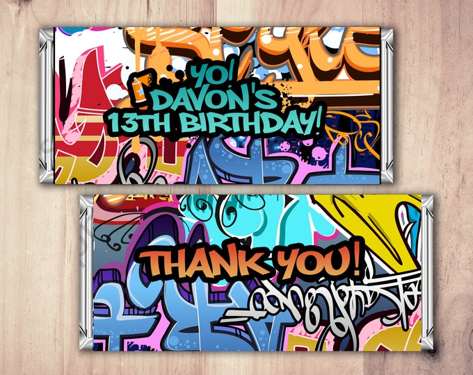 Fresh Prince, Birthday, Baby Shower, Hip Hop, candy wrapper, 90's, graffiti,birthday, DJ, 90's party, Hip Hop printable