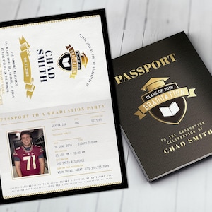 Graduation Party Invitation, Bon Voyage, travel, passport, destination, invite, party, congrats Grad, graduation party, Digital files only