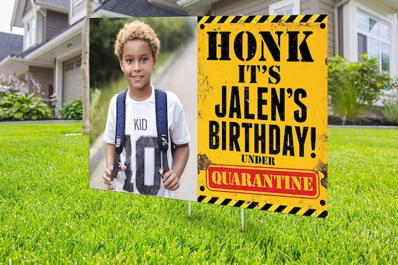 Happy birthday Yard Sign , Honk outdoor sign , Digital file only, Quarantine Birthday , Birthday Yard Sign, Happy Birthday Sign, Yard sign Il_570xn