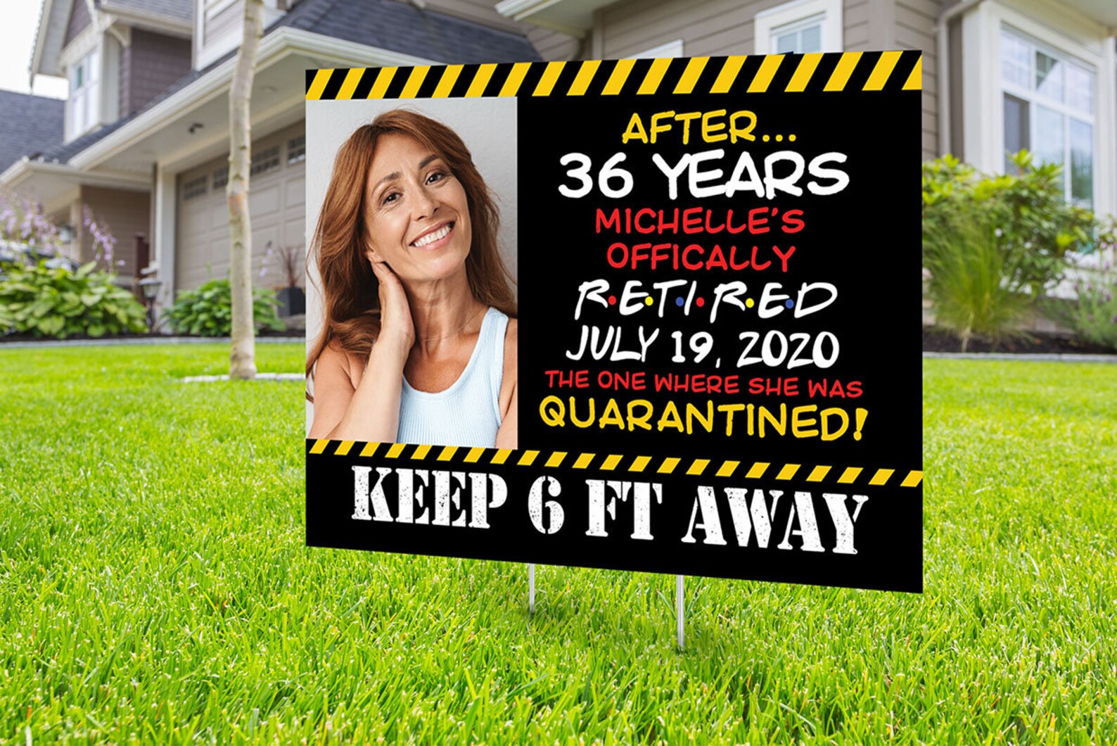 Retirement yard sign design Digital file only yard sign Etsy