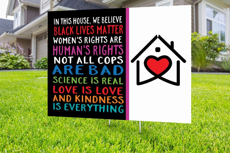 Black Lives Matter Yard Sign Design, Digital File Only, No Hate Sign ...