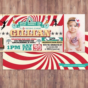 Birthday- circus ticket-carnival ticket invitation - vintage circus, retro, ticket invitation, carnival, circus birthday invitation, twins