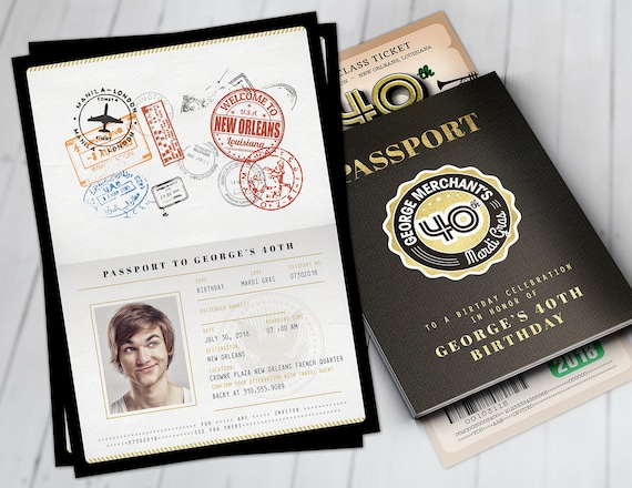 Passport New Orleans >> Passport And Ticket Birthday Invitation Travel Birthday Passport New Orleans >> Passport And Ticket Birthday Invitation Travel Birthday