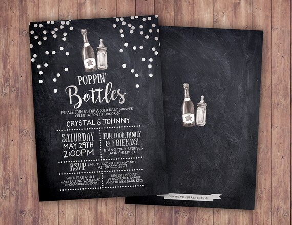 poppin bottles baby shower invitations