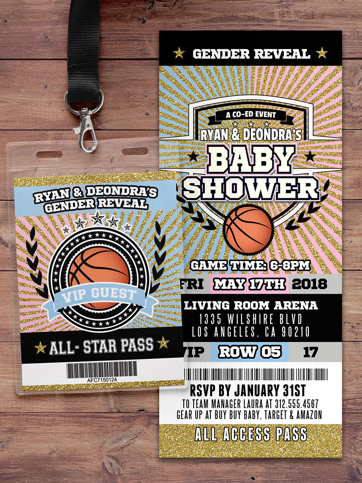 Basketball ticket Invitation, Baby Shower, All Star Birthday, VIP pass,, gender reveal, sports birthday, baby boy, baby girl, Digital files