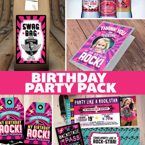 Pop Star Rock Star Concert Ticket Birthday Party Invitation - Etsy