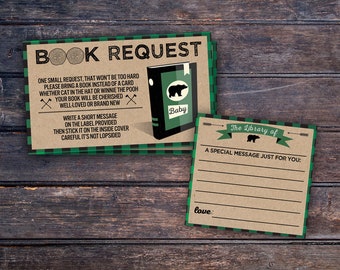 Richiesta di libro, Solo file digitale, Baby Shower boscaiolo, Buffalo Plaid, Baby Shower Woodland, boscaiolo, giochi doccia