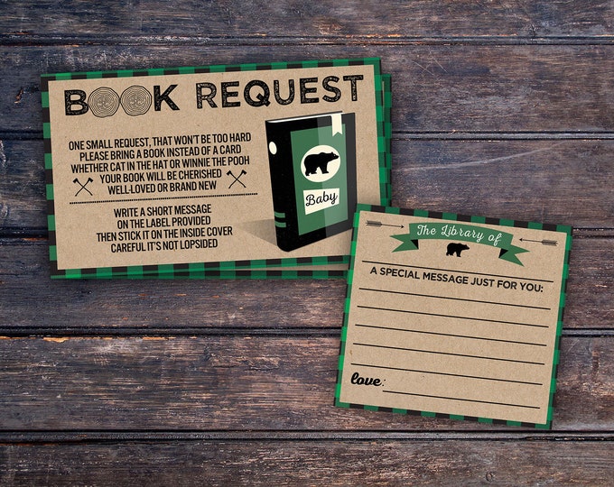 Book request, Digital file only, Lumberjack Baby Shower, Buffalo Plaid, Woodland Baby Shower, lumberjack, shower games