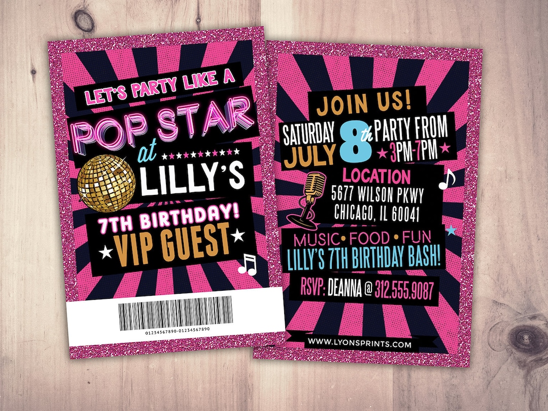 Retro, Neon, VIP PASS, Backstage Pass, Vip Invitation, Birthday ...