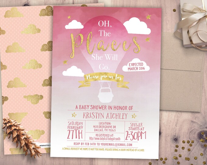 Baby Shower Invitation, Birthday invitation,  travel party,  precious cargo invite, precious cargo invitation, time flies invite