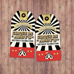 Carnival Thank You Tags for Carnival Birthday or shower. DIY Circus Party Printables Personalized Circus Favor Tags for Circus baby shower SAMPLE PHOTO 7
