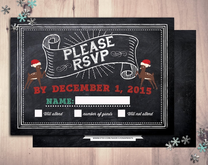 RSVP card, Ugly sweater party, Christmas, Holiday party, Christmas invitation, holidays, Christmas party, cookie exchange