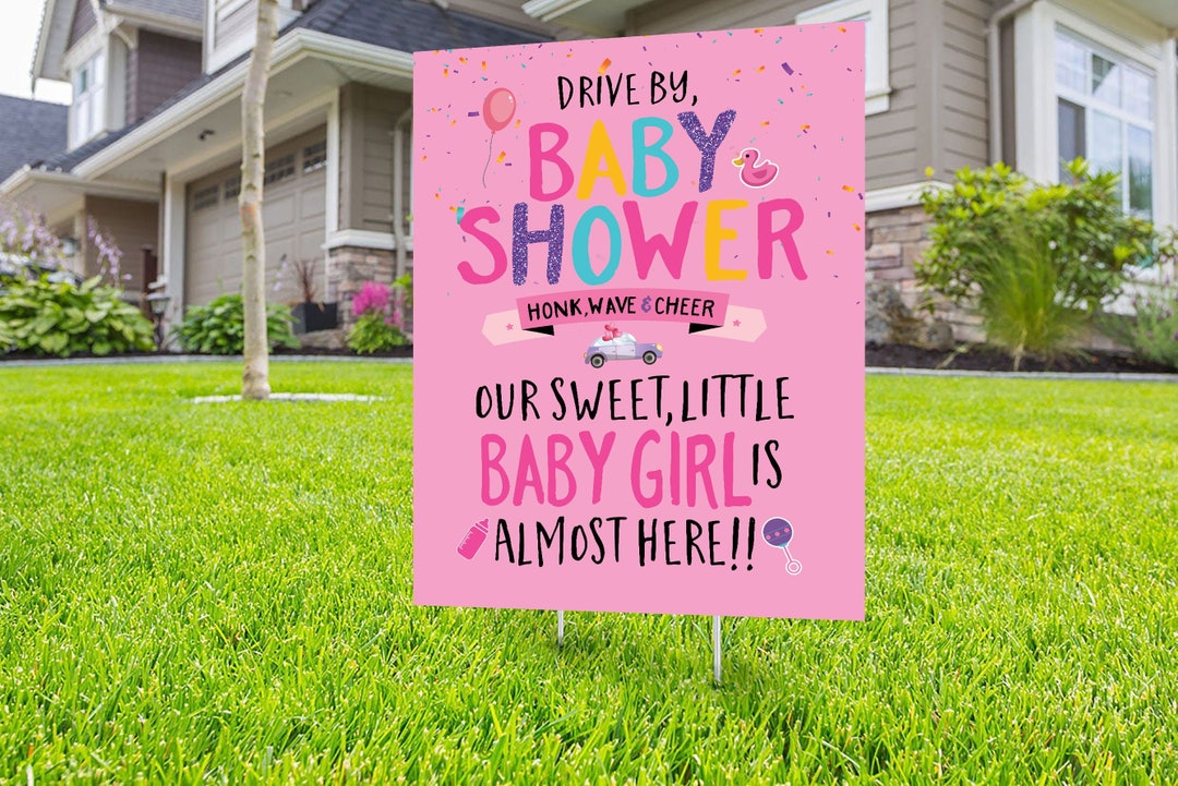 Drive by Baby Shower Yard Sign Design Digital File Only Etsy