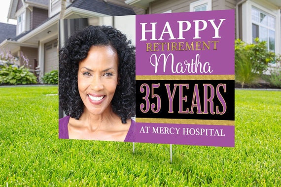 Retirement yard sign design, Digital file only, yard sign, retirement party gift, quarantine party, retirement party, sign Il_570xn