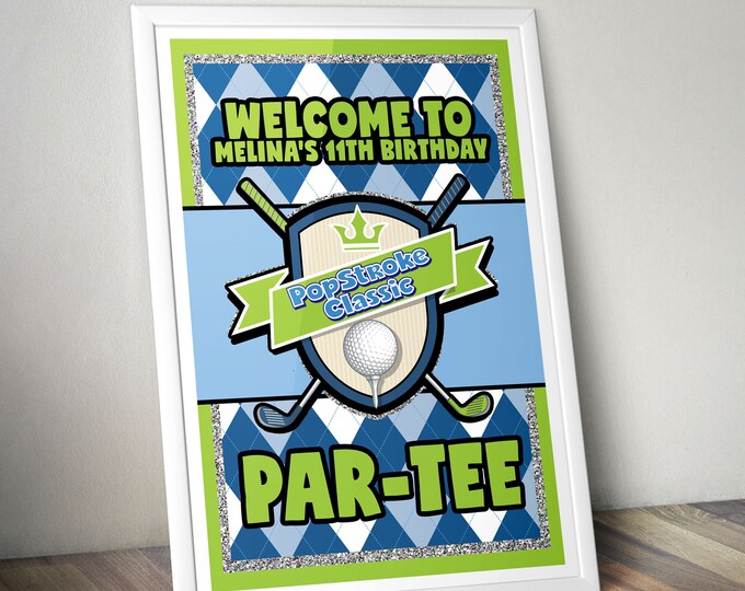 Welcome sign, Digital file only, Miniature Golf , Golf Party, Golf Birthday, boy birthday, girl birthday, party decor, printable