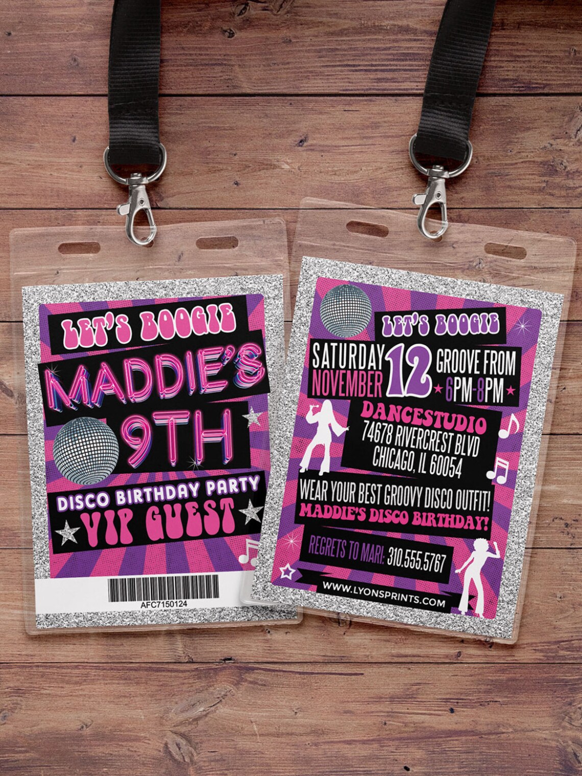 Disco, Retro, Neon, VIP PASS, Backstage Pass, Vip Invitation, Birthday ...