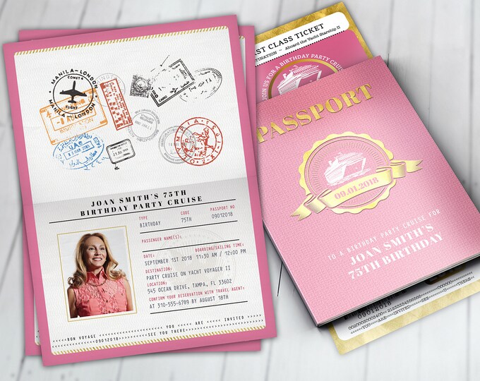 Rock the boat, Cruise dinner party, Birthday invitation , white party, passport, dinner cruise, invite, nautical, Digital files only