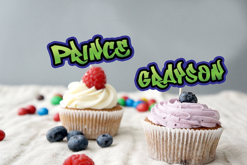 Fresh Prince Digital files Hip Hop Baby Shower Cupcake toppers Birthday 90s party HipHop party GRAFFITI 90s Graffiti hip hop