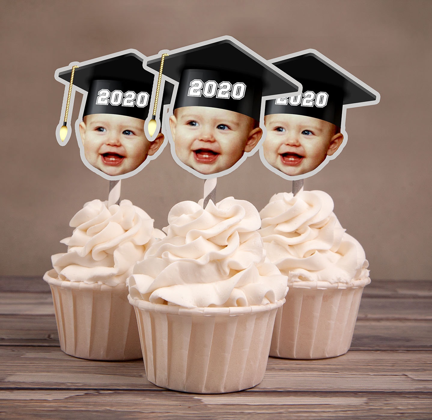 Graduation toppers, Cupcake topper, cap and gown, Graduation party