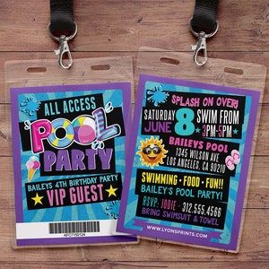 POOL PARTY INVITATION - Pool Party Invite - Summer Pool Party Birthday Invitation - Summer Birthday Invite - Swimming Pool - swimming party
