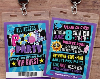 POOL PARTY INVITATION - Pool Party Invite - Summer Pool Party Birthday Invitation - Summer Birthday Invite - Swimming Pool - swimming party