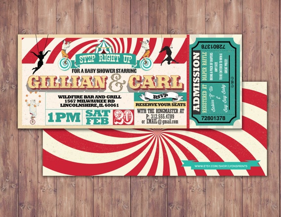 CIRCUS Baby Shower Invitation- Carnival baby shower invitation-Coed baby shower invitation- Animal baby shower invitation-couples shower Il_570xn