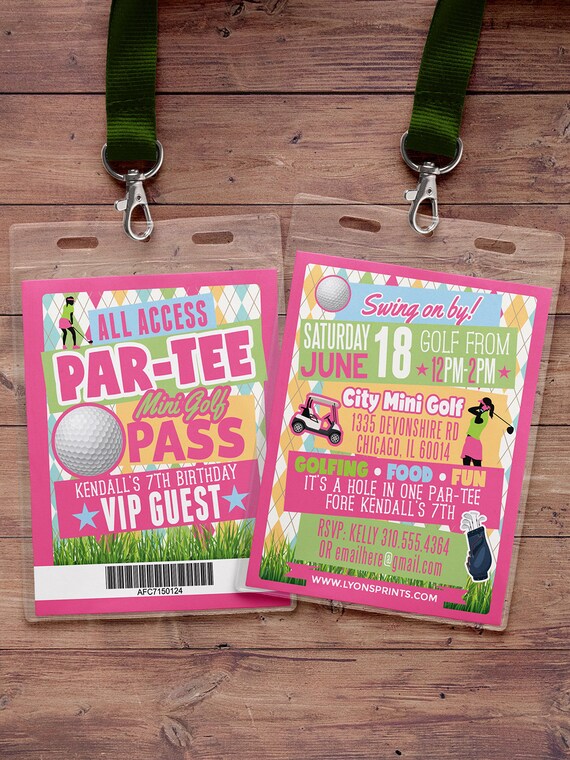 Miniature Golf Invitation , Golf Party Invite, Golf Birthday Invitation, hole in one invitation, boy birthday, girl birthday, Digital files Il_570xn