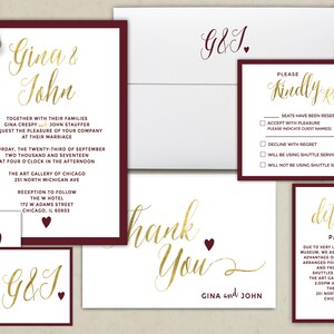 Wedding Invitation Printable, Kraft,Wedding Invitation Suite, RSVP, monogram, info card, hand lettered typography theme. Gold