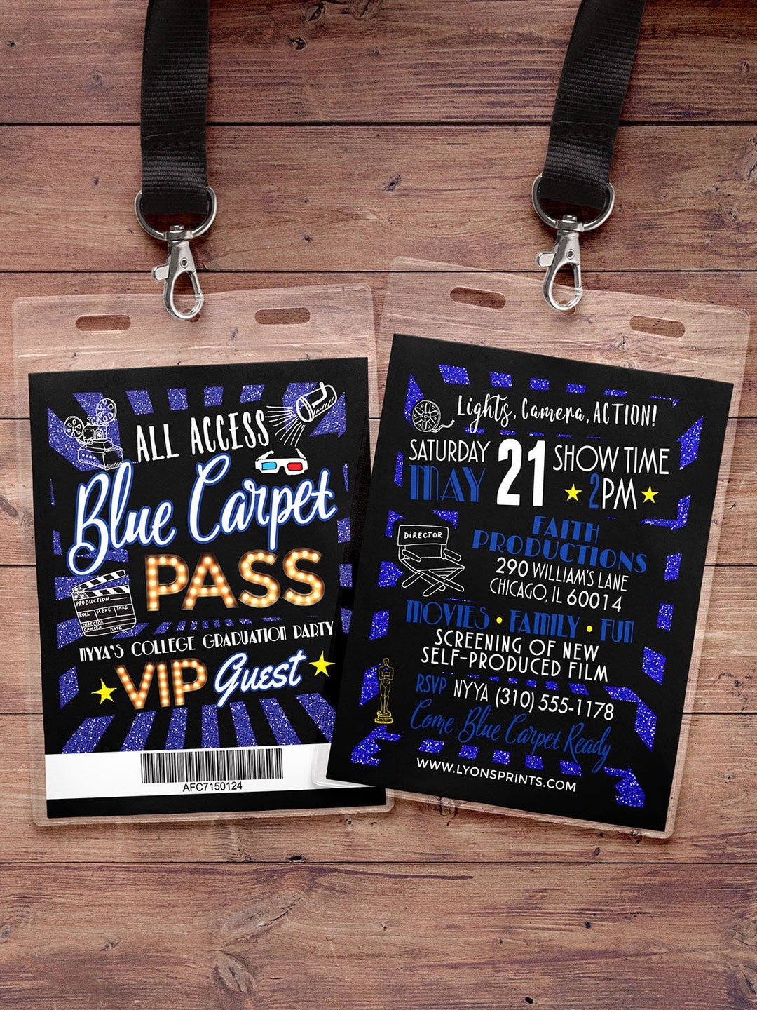 Hollywood Birthday Sweet 16 VIP Pass Graduation Vip Etsy
