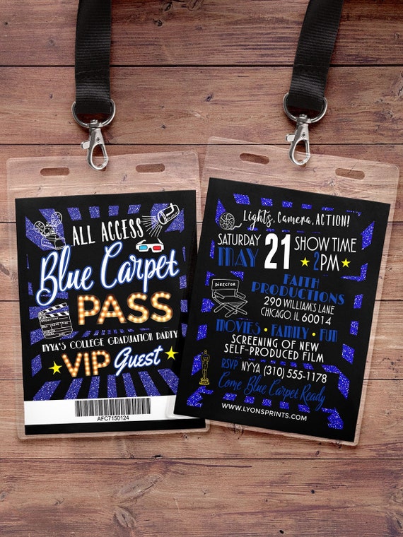 Hollywood Birthday, Sweet 16, VIP pass, graduation, Vip invitation