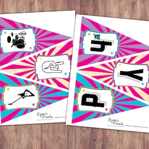 Rockstar bunting, Personalized DIY printable pennant banner, baby shower, rockstar, birthday party, party decorations, party supplies