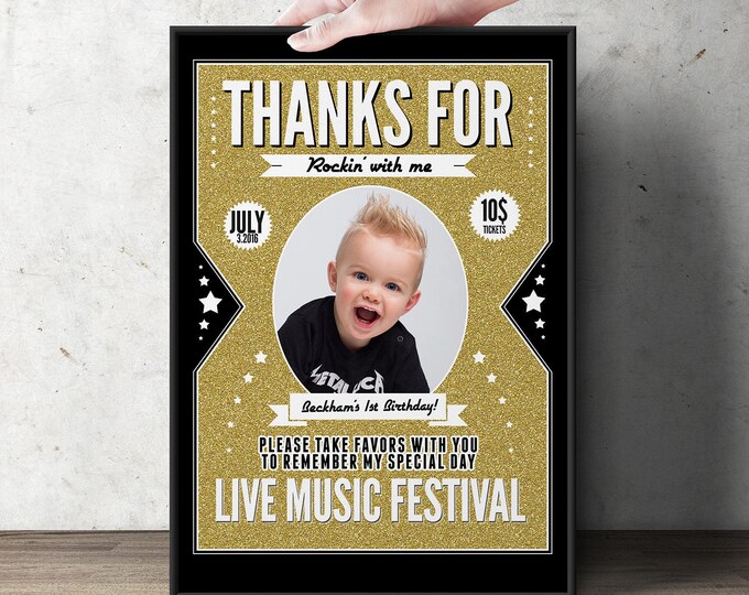 Digital file only , Rock star poster, sign, rock star poster, rock star decor, guitar, rock star birthday