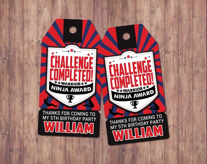 Warrior Ninja Party Favor Tags (Digital Download)