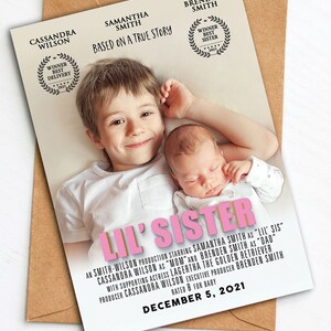 Spersonalizowany plakat z ogłoszeniem, Tylko plik cyfrowy, kartka świąteczna, prezent na baby shower, prezent dla starszej siostry, prezent dla starszego brata, prezent świąteczny