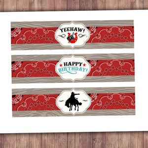 water labels, cowboy, cowgirl, rodeo, horse, western, labels, western birthday, vintage, country, horseback, label, Americana image 2