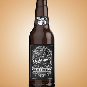 Personalized DIGITAL Beer Labels, Cheers and beers, birthday, 30th, 40th, 50th, 60th, 70th, Cheers and beers to thirty years, retirement. image 1