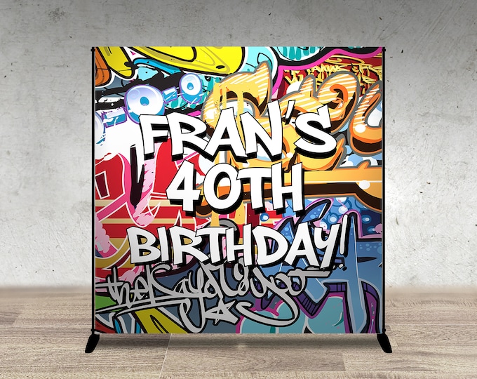 Backdrop design, Baby Shower, Throwback party, Hip Hop, 90s, Push it shower, Graffiti banner, 90s party, hip hop theme, digital file