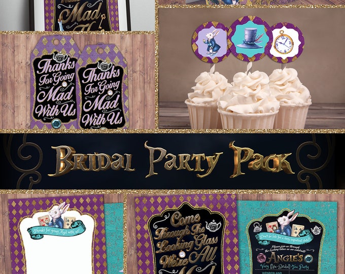 Bridal Shower, Tea Party, Wonderland Invitation, Birthday Invitation, Printable for Birthday or Wedding