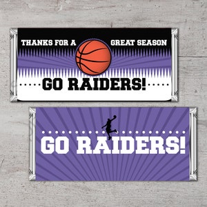 Personalized Basketball Candy Bar Wrapper, Printable Chocolate Bar ...