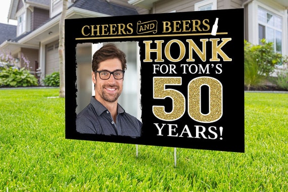 Any age, Happy birthday yard sign design, Digital file only, Honk outdoor sign, Quarantine Birthday, Cheers and beers, Happy Birthday Sign Il_570xn