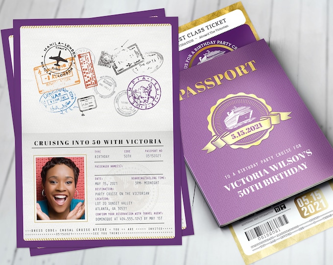 Rock the boat, Cruise dinner party, Birthday invitation , white party, passport, dinner cruise, invite, nautical, Digital files only