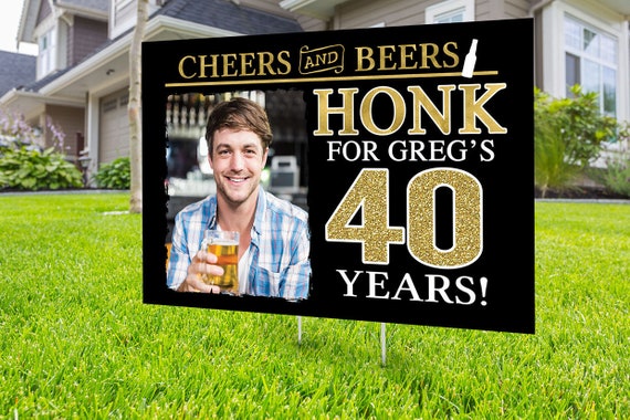 Any age, Happy birthday yard sign design, Digital file only, Honk outdoor sign, Quarantine Birthday, Cheers and beers, Happy Birthday Sign Il_570xn