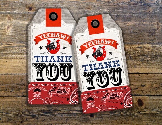 Western, cowboy, cowgirl, birthday, Western birthday, Rodeo, favor tags, party favor, thank you, horse, circus, carnival Il_570xn