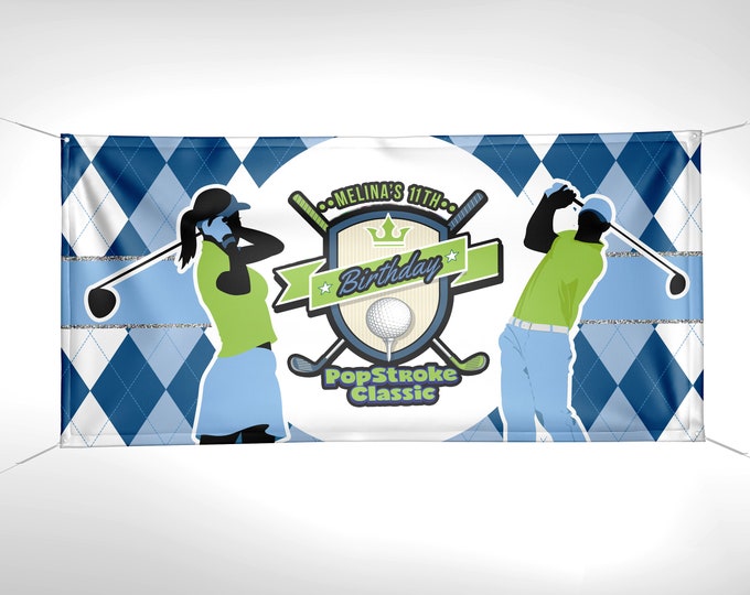Banner, Digital file only, Miniature Golf , Golf Party, Golf Birthday, hole in one, boy birthday, girl birthday, party decor, printable
