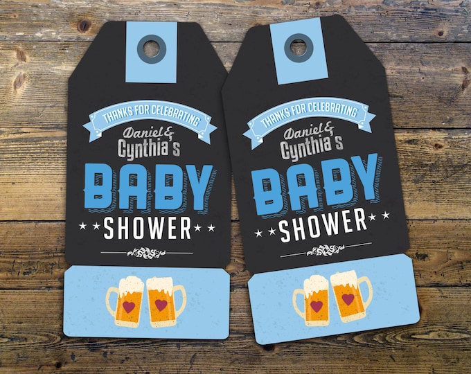 Party favor tag "Baby is Brewing" baby shower, baby shower games, baby shower sign, beer and BBQ, Tea baby shower