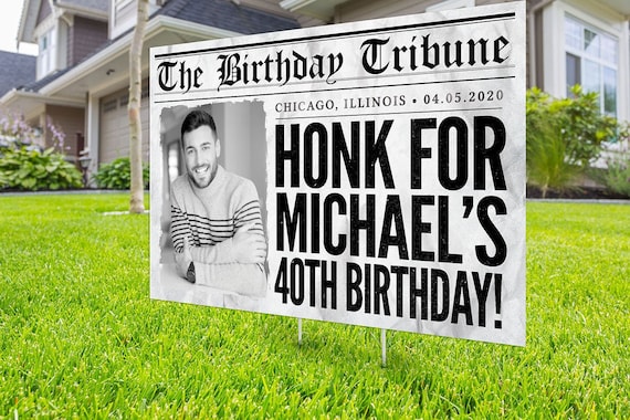 Happy birthday Yard Sign, Digital file only, Honk outdoor sign, Quarantine Birthday , , Birthday Yard Sign, Happy Birthday Sign, Yard sign Il_570xn