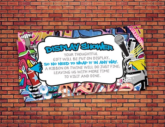 Fresh Prince, Baby Shower, Hip Hop, Display shower, insert., 90s, hip hop, diaper request,Graffiti, DJ, 90s party, 80s party, Diva Il_570xn